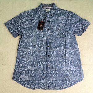 NWT Copper Oak Bup Blue Geometric Shirt Small